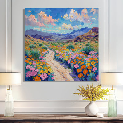 Rose, vert, romantique, désert, été, fleurs - désert, art mural