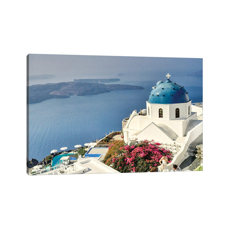 Santorini by Zoe Schumacher - Wrapped Canvas Print, 20.32 cm H x 30.48 cm W