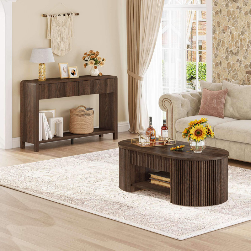 Table basse Guinna, Noyer foncé