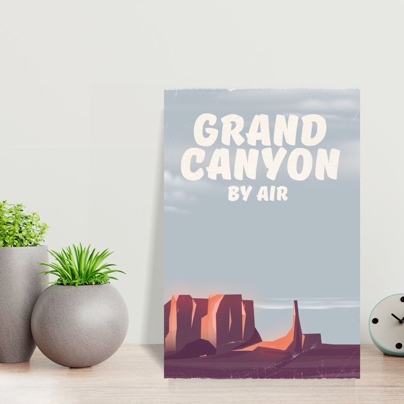 Grand Canyon vu du ciel - Affiche murale rétro vintage abstraite de montagne, H 18 po x l 12 po