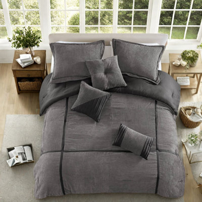 Ensembles de literie douillets, polyester Cal King Modern Home Comfort, gris