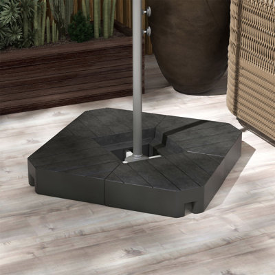 Ensemble de poids de base en porte-à-faux 4 pièces pour parasol, poids de parapluie extérieur décalé pour porte-parapluie, capacité de 132 lb d'eau ou de sable de 176 lb.