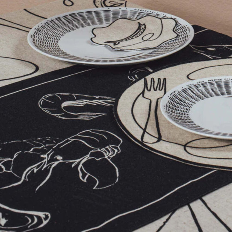 Line Drawing Handmade Table Runnner