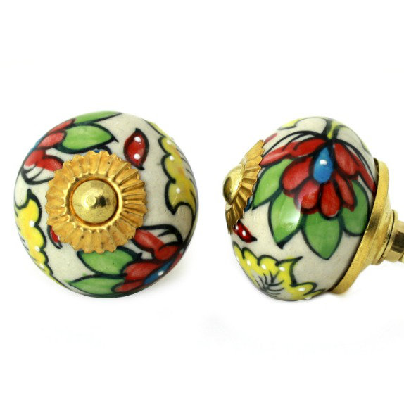 Hand Painted 1 1/2" Diameter Round Knob