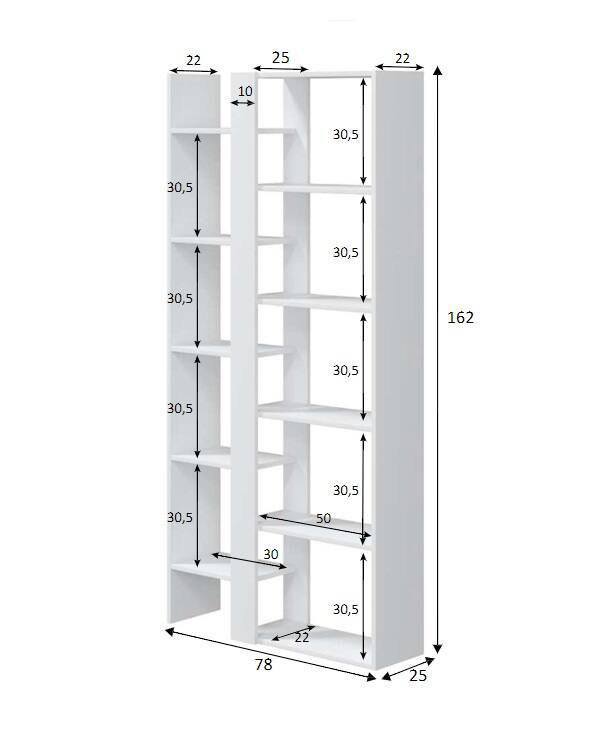 Niav 162cm H x 78cm W Bookcase