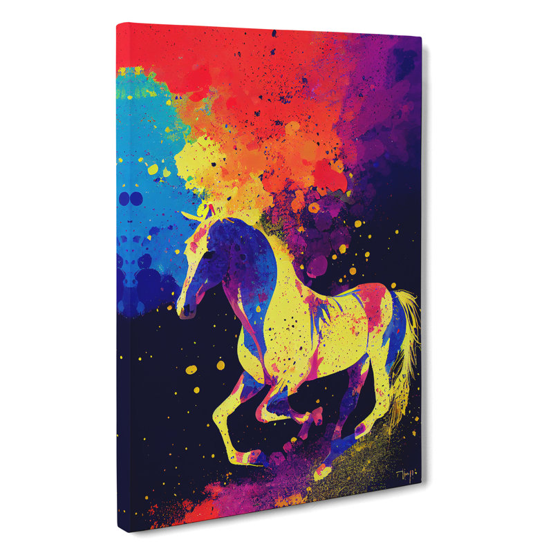 Paint Splash Horse No.5 Abstract - Wrapped Canvas, 50cm H x 35cm W x 3cm D