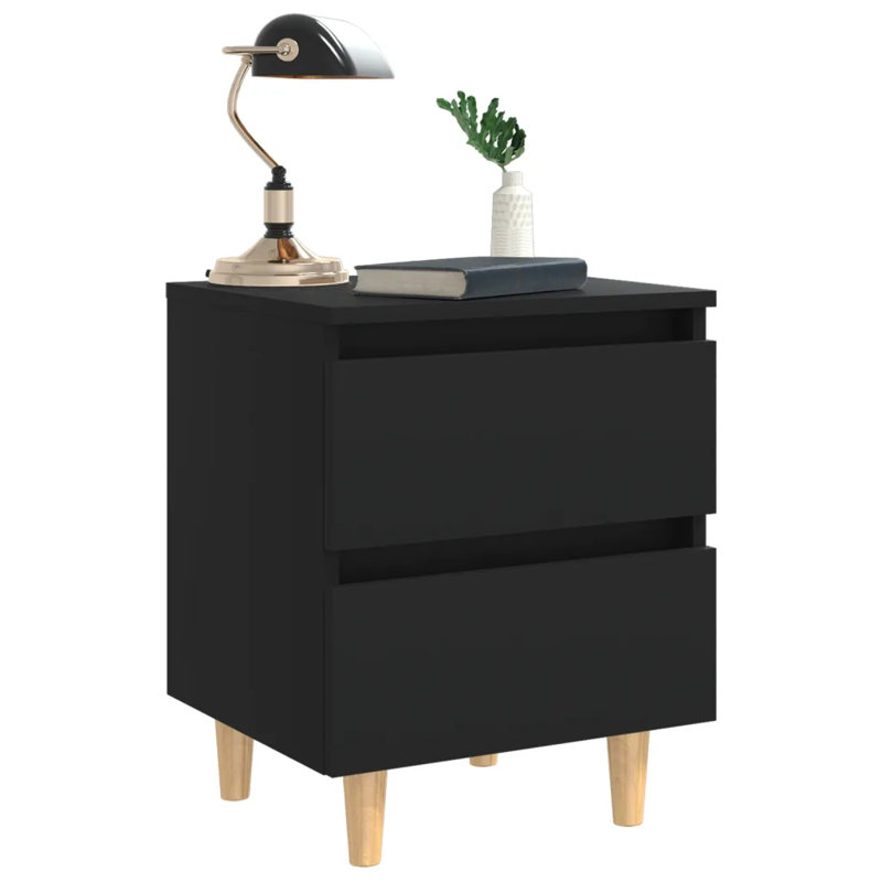 Armoire de lit vidaXL Bois d'ingénierie, bois de pin massif, Noir