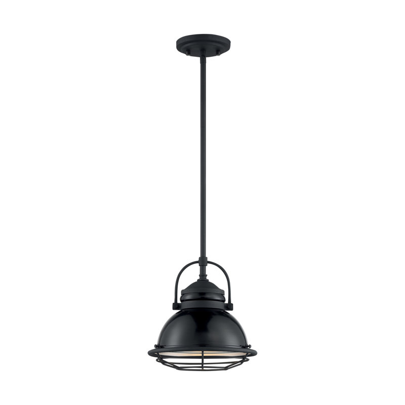 Ankur 1 - Light Lantern Pendant, 10.13" H x 9.75" W x 9.75" D, Gloss Black/Silver