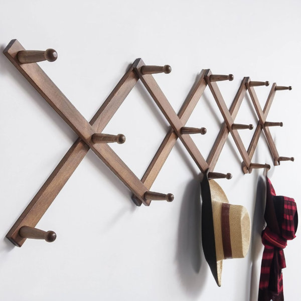 Wooden Coat Hooks 4 Pack Wood Wall Hooks for Hanging Hats Coats Clothing  Hanger (Beech) 
