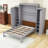 Wooden Murphy Bed with Shelves and Wardrobes-354532384-354532391