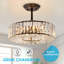 Luminaire suspendu en cristal Crystal, luminaire encastré 4 lumières pour chambre à coucher, salon, cuisine