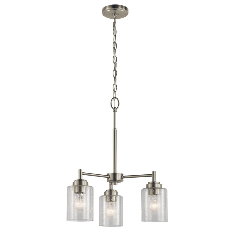 Winslow 3 - Light Dimmable Classic / Traditional Chandelier, Brushed Nickel