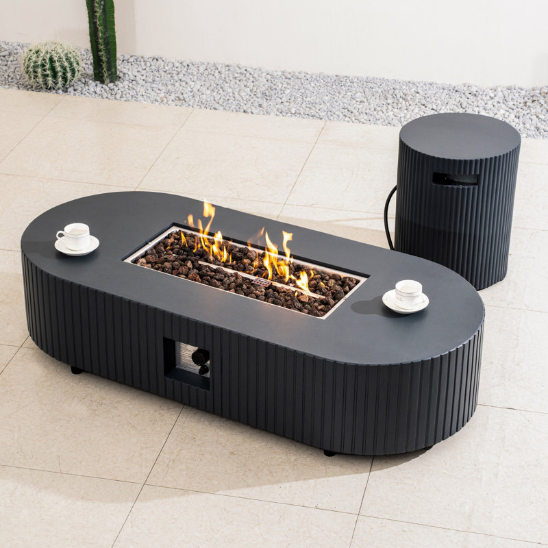 Table de foyer d'extérieur au propane avec réservoir de carburant caché