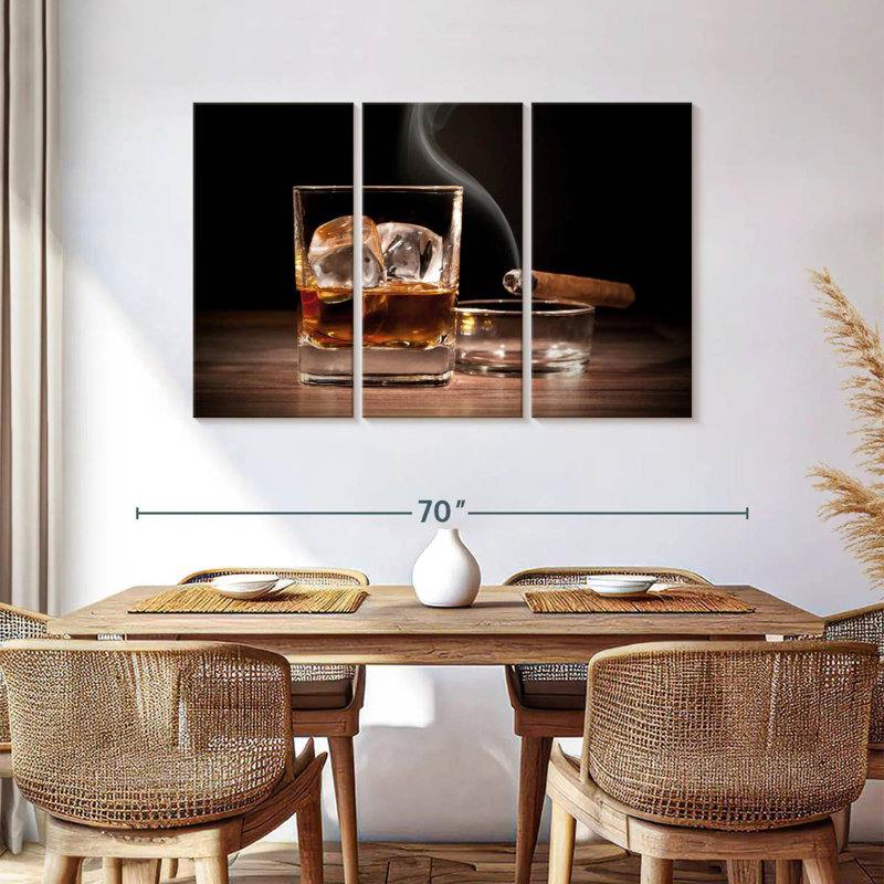 Yarlin Cold Whiskey And Lit Cigar, 36" H x 57" W