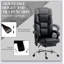 Fauteuil de massage avec 6 points de vibration, fauteuil d'ordinateur inclinable en cuir de polyuréthane chauffant lombaire avec hauteur réglable, repose-pieds et fonction d'inclinaison-534619657