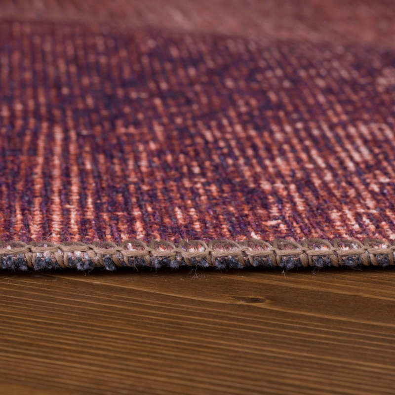 Tapis brun en polyester tissé à la machine Santa Rosa, Rond 4 pi 11 po