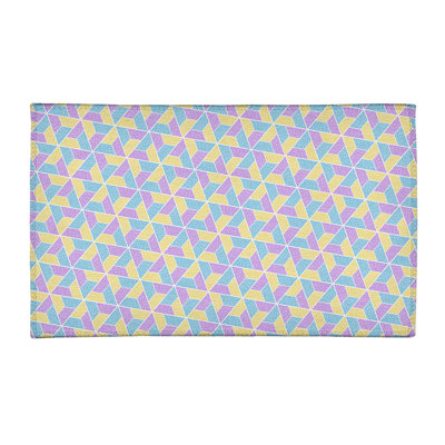 Tapis beige/bleu/mauve surface mauve