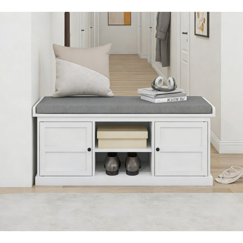 Banc d'entrée, banc de rangement pour chaussures avec siège rembourré