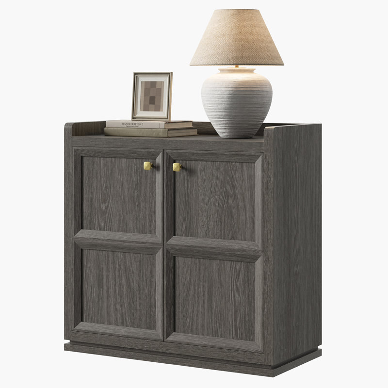 Helio 34'' Sideboard With Adjustable Shelf and Safe Round Corners, Light Oak, 1