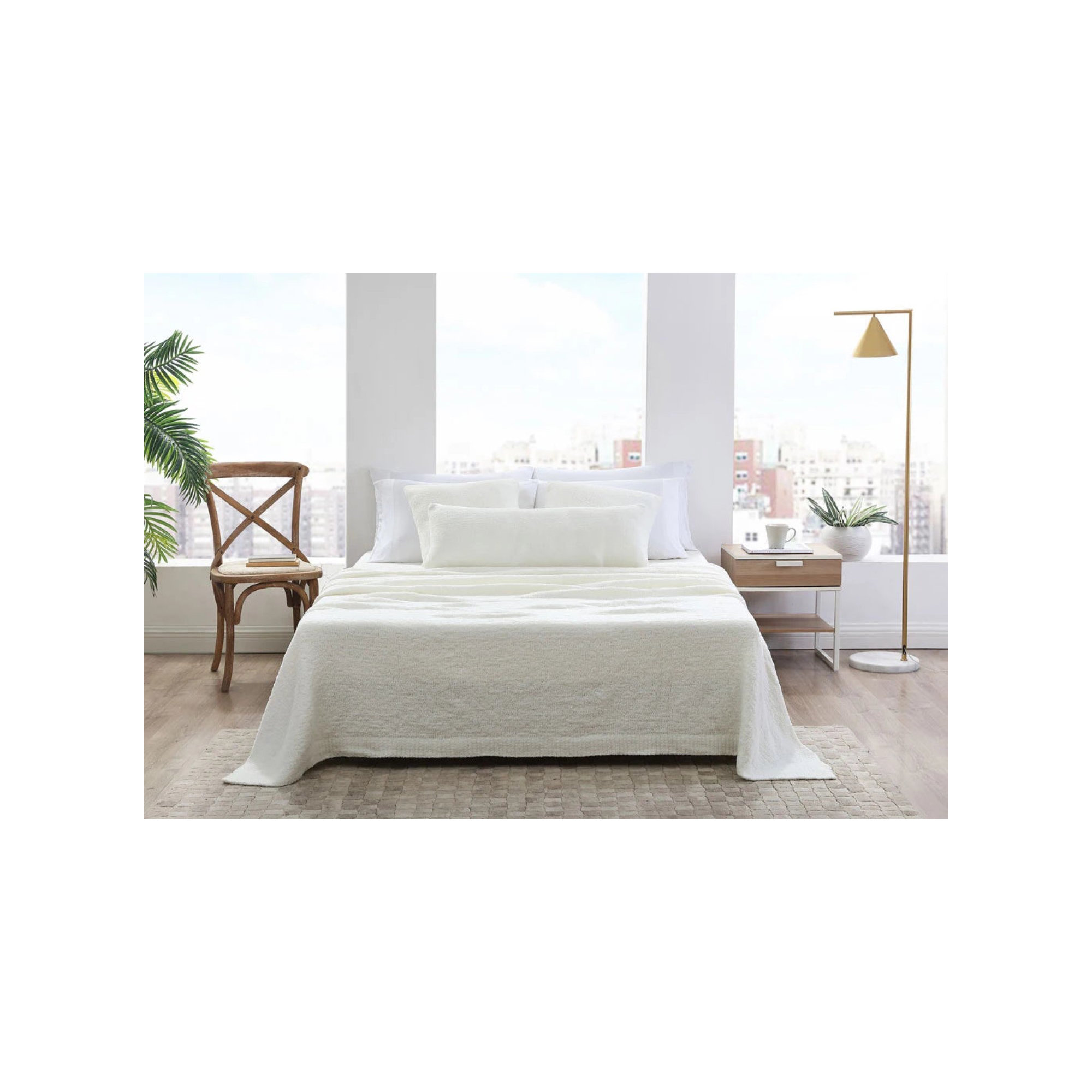 Snug Throw Blanket, Queen, Off White