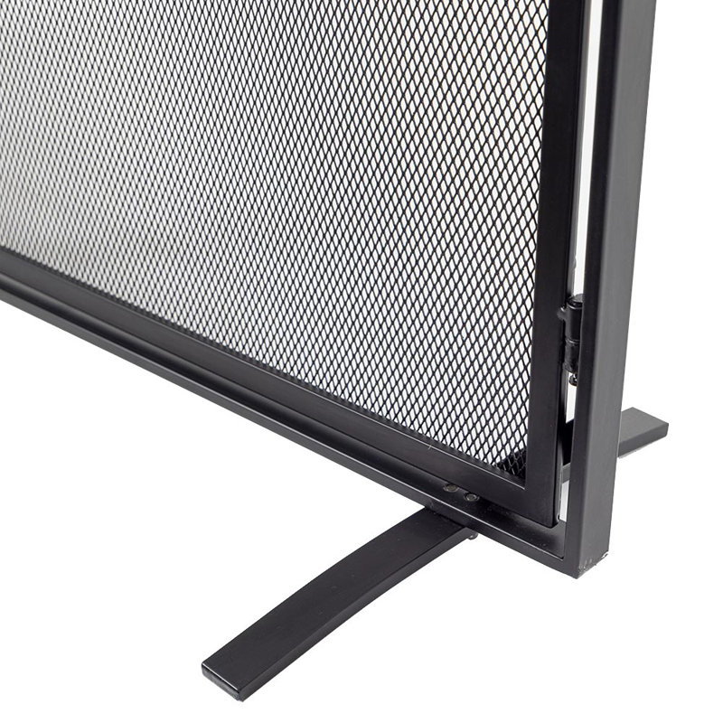 Modern Ember Aalto Mesh Fireplace Screen | Functional Doors | Heavy-Duty Steel Frame, Black