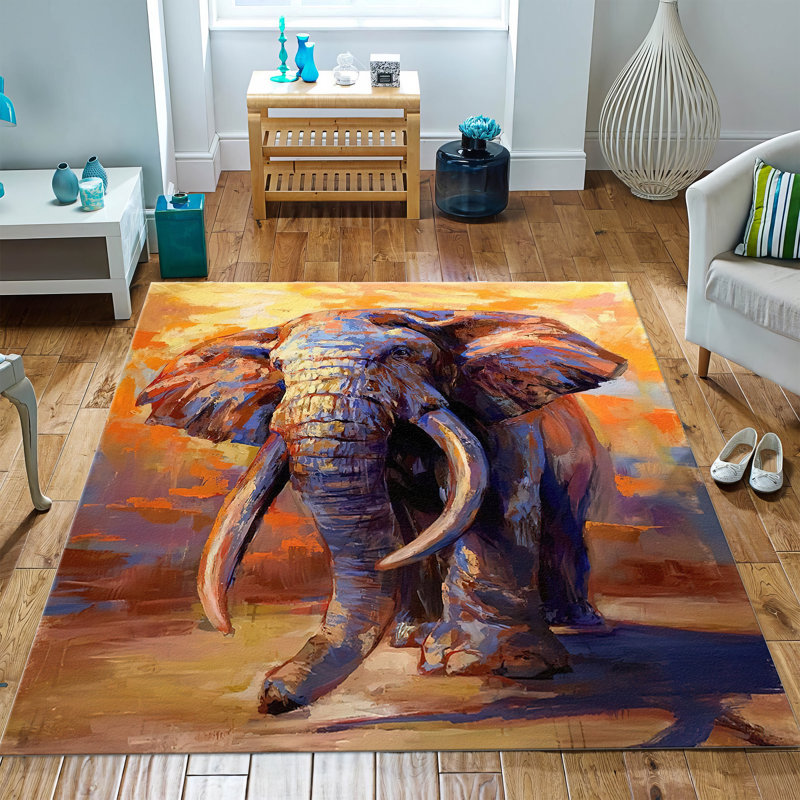 Non-Woven Soft Printed Rug Featuring an Intricate Floral Pattern in Vibrant Hues Ideal for a Stylish Modern Home
