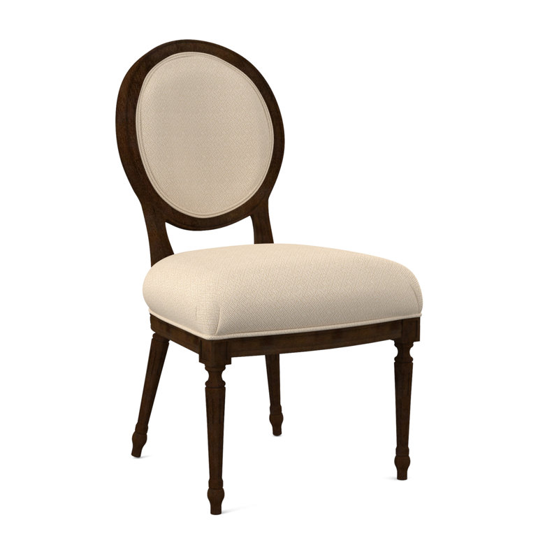 Dauphin Dining Chair, American Walnut, Filigree Ivory