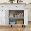 81.6" Kitchen Island With Extendable Dining Table 2 Drawers And 2 Doors Cabinet For Kitchen-538059205