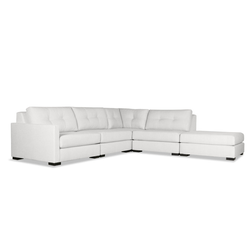 Seda Upholstered Sectional Symmetrical, Off White Revolution®, Right Hand Facing