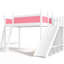 Twin Solid Wood Loft Bed Pink And White, With Detachable Slide, Storage Shelves Adaptable Room Setup White Shelves, Wardrobe, Creative Practical-130716097-130716099