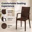 Fauteuil de patio empilable sans assemblage Mace - Chaise de salle à manger moderne en tissu toutes saisons imperméable et robuste-30181370-124128378