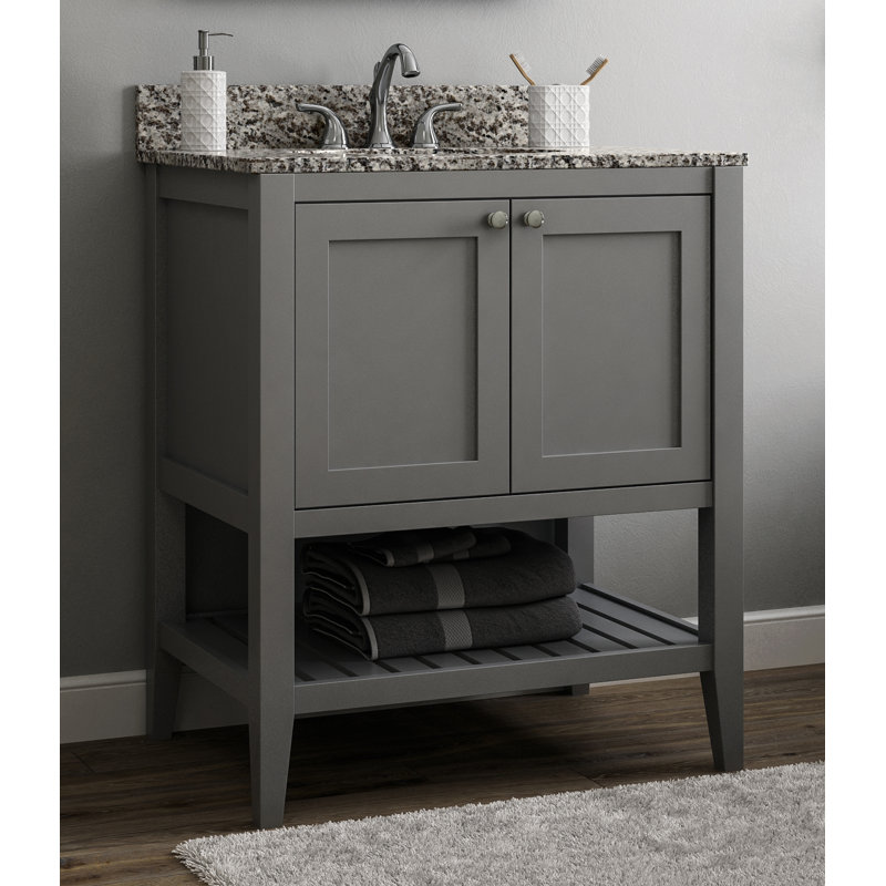 Base de meuble-lavabo simple 24 po Galveston, Gris tourterelle