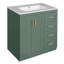 Meuble-lavabo de 30 po avec cadre en bois massif, charnières, planches, rangement spacieux pour les articles de toilette, style rétro et produits uniques à motif de rainures,-431478788