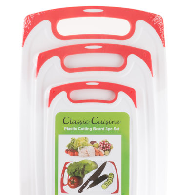 Classic Cuisine 3 Piece Plastic Cutting Board Set