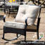 Chaise berçante de patio avec coussins