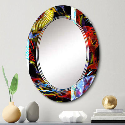 Motif de patchwork aquarelle sans soudure - miroir mural à motif ovale