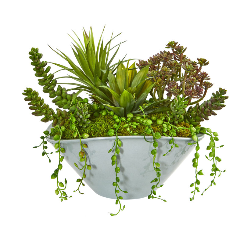 Plante succulent artificielle de jardin en vase