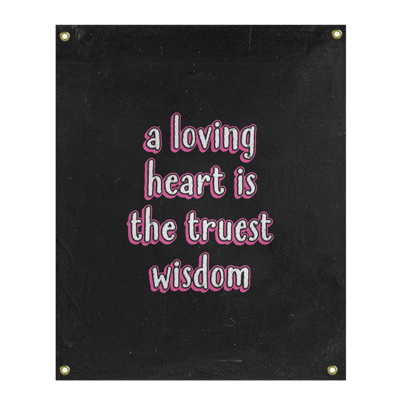Tapisserie en polyester avec citation en polyester, H 59 pi x l 50 po, Rose
