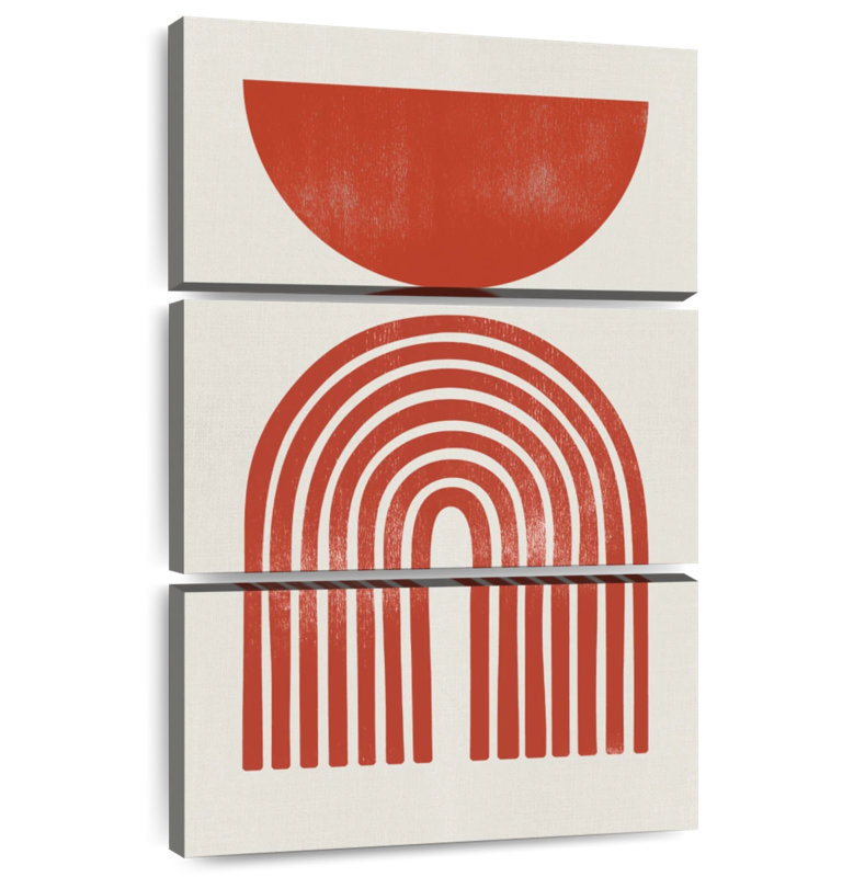 Forme Mid-Century perse rouge I