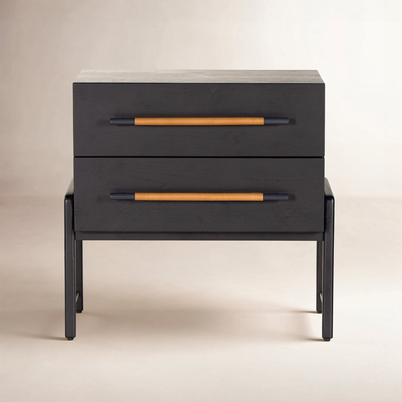 Rosedale Nightstand-Yucca Oak Veneer, Ebony Oak