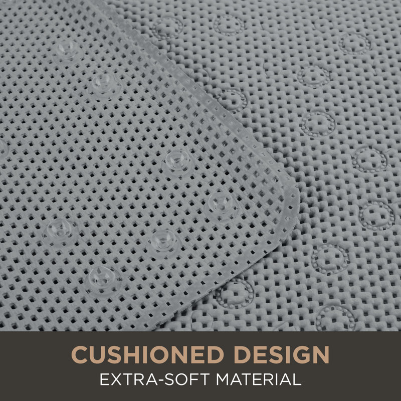  Extra Long Cushioned Bath Mat in Dark Grey, Gray