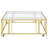 Matte Brass Square Glass Top Coffee Table