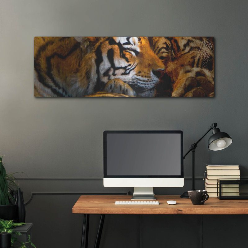 "Tigers Sleep" par Murray Henderson Fine Art, H 16 po x l 48 po