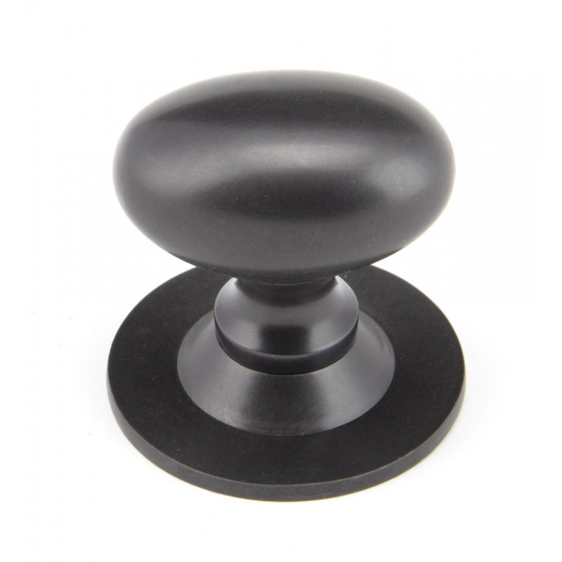 Oval Mushroom Knob, Aged Bronze, 2.2cm
