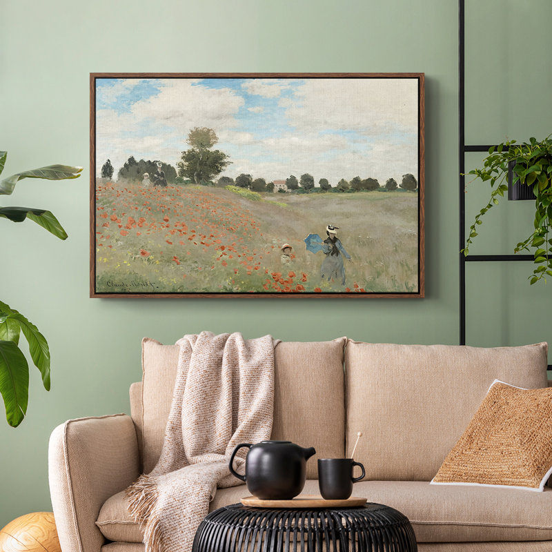 Le champ de coquelicots près d'Argenteuil (Les Coquelicots), 1873 - Claude Monet, toile tendue avec châssis, 24 po x 36 po