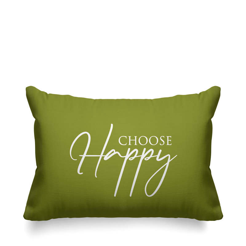 Housse et insert de coussin rectangulaire extérieur Aspire Choisissez Happy, Avocat