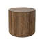 Table de bout Eray, plateau cylindrique rond de 26 po, bois de manguier brun massif