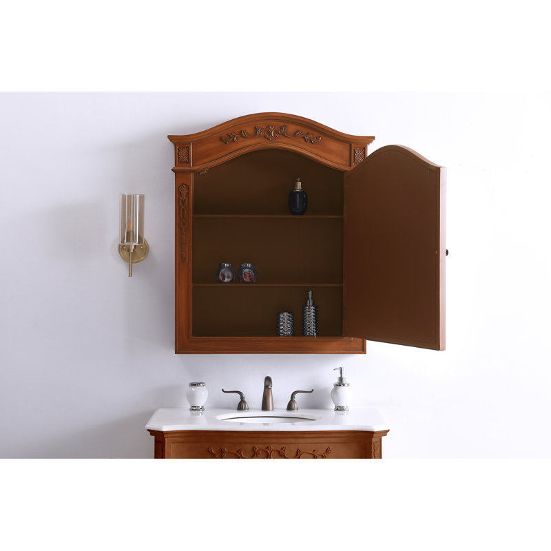 Armoire à pharmacie 1 porte avec cadre Burnet, Teck, H 38 po x l 32 po x P 5 po
