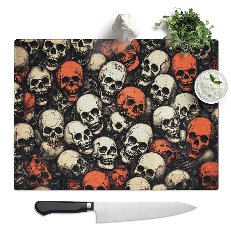 Skulls Vol.6  Glass Chopping Board