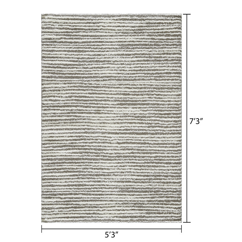 Hutner Performance Striped Indoor Rug, Rectangle 5'3" x 7'3"